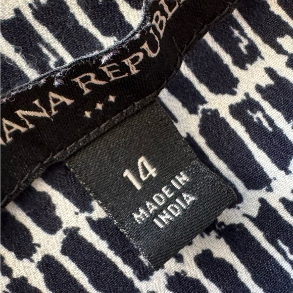 Banana Republic Print 3/4 Sleeve Smocked Maxi Shirt Dress Size 14 - Picture 5 of 6